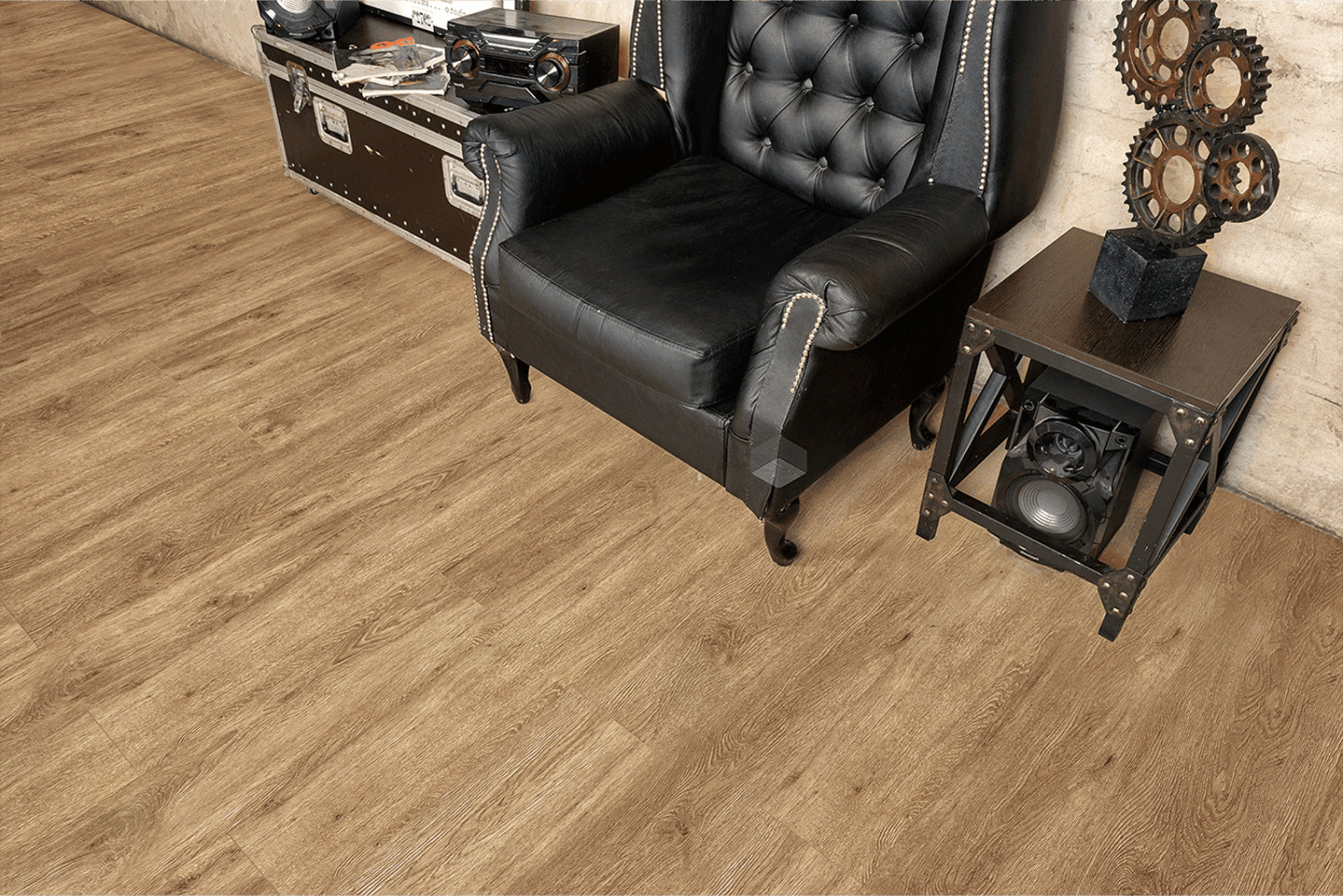 Кварцвиниловая плитка Alpine Floor клеевая Liberty Loose Lay Макадамия ECO 23-5 1227×187×5 фото в интерьере